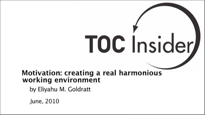 Motivation: Creating a Real Harmonious Working Environment